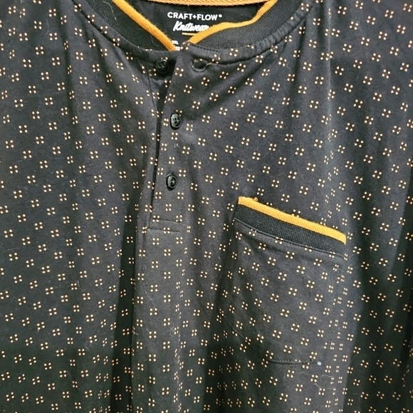 NWT Craft + Flow Men's 3 Button Black/Brown short sleeved shirt 2XL - Picture 2 of 13